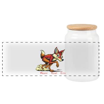 Botched McPush Master of botch - Panoramic Cookie Jar with Wooden Lid - white - Front