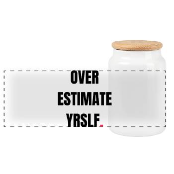Overestimate YRSLF. - Panorama Keksdose mit Holzdeckel - Weiß - Vorne