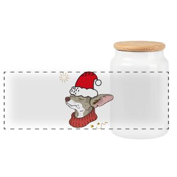 Moche orignal de Noël - Boîte à biscuits avec couvercle en bois - blanc - Devant