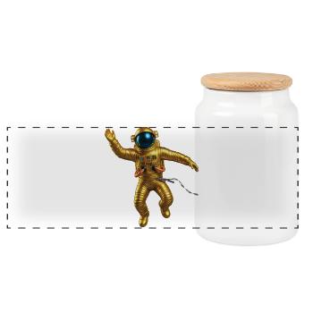 GOLDEN SPACEMAN - geek & scifi - Boîte à biscuits avec couvercle en bois - blanc - Devant