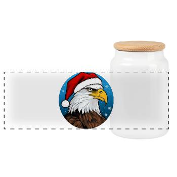 Adler Weihnachtsmann - Panorama Keksdose mit Holzdeckel - Weiß - Vorne