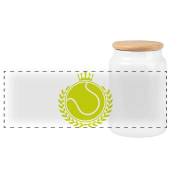 Tennis Symbol - Panorama Keksdose mit Holzdeckel - Weiß - Vorne