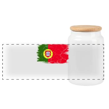 Affranchissement - Boîte à biscuits avec couvercle en bois - blanc - Devant