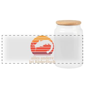Pêcheur au poisson-chat – Tout le reste est un poisson-appât - Boîte à biscuits avec couvercle en bois - blanc - Devant