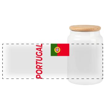 Tavira - Boîte à biscuits avec couvercle en bois - blanc - Devant