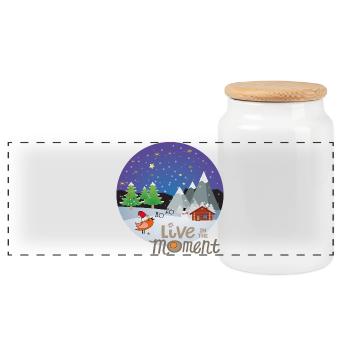 Magie hivernale de Noël - Boîte à biscuits avec couvercle en bois - blanc - Devant