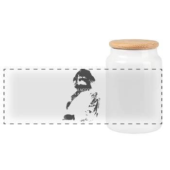 Zitat von Karl Marx - Panorama Keksdose mit Holzdeckel - Weiß - Vorne