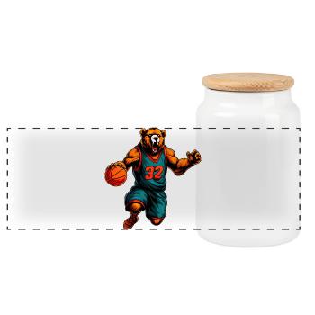 Bears Basketball / Basketball Bears - Boîte à biscuits avec couvercle en bois - blanc - Devant