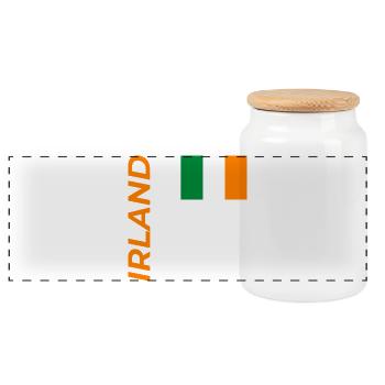 Limerick - Panorama Keksdose mit Holzdeckel - Weiß - Vorne