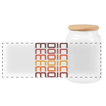Coucher de soleil lunaire - Boîte à biscuits avec couvercle en bois - blanc - Devant
