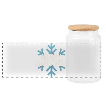 Flocon Bleu Merry Christmas - Boîte à biscuits avec couvercle en bois - blanc - Devant