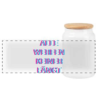 Hardtekk Tekk - Panoramic Cookie Jar with Wooden Lid - white - Front