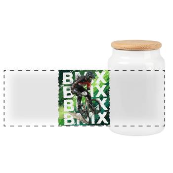 Vélo BMX - Boîte à biscuits avec couvercle en bois - blanc - Devant