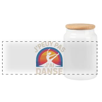 I Can't, I Have Dance - Panoramic Cookie Jar with Wooden Lid - white - Front
