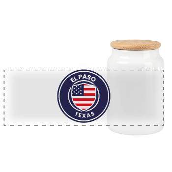 Bouclier du drapeau d’El Paso, Texas, - Boîte à biscuits avec couvercle en bois - blanc - Devant