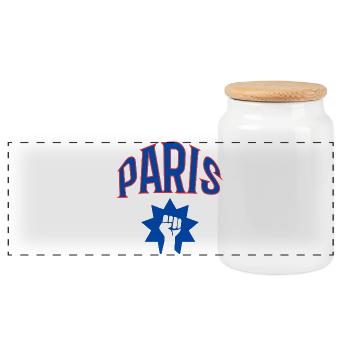 Paris - Panorama Keksdose mit Holzdeckel - Weiß - Vorne