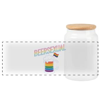 I'm Beersexual - Cool Beer Logo - Panorama Keksdose mit Holzdeckel - Weiß - Vorne