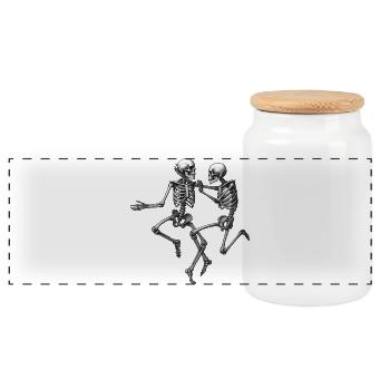 SKELETONS DANCER #2 - black & white - Boîte à biscuits avec couvercle en bois - blanc - Devant