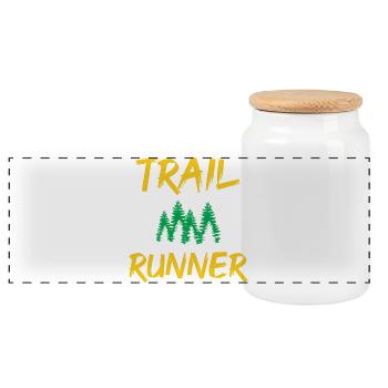 Coureur de trail - Boîte à biscuits avec couvercle en bois - blanc - Devant