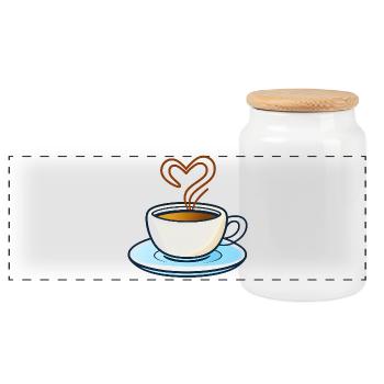 Magie du café en forme de cœur - Boîte à biscuits avec couvercle en bois - blanc - Devant