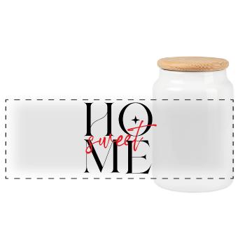 Sweet Script Rouge - Boîte à biscuits avec couvercle en bois - blanc - Devant