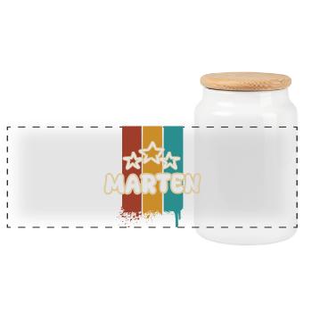Geschenk für Marten - Panorama Keksdose mit Holzdeckel - Weiß - Vorne