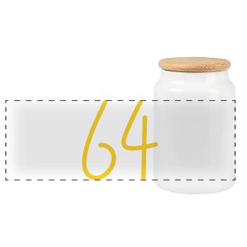 64 - Panoramic Cookie Jar with Wooden Lid - white - Front