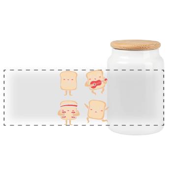 Baker Baker Baking - Panoramic Cookie Jar with Wooden Lid - white - Front