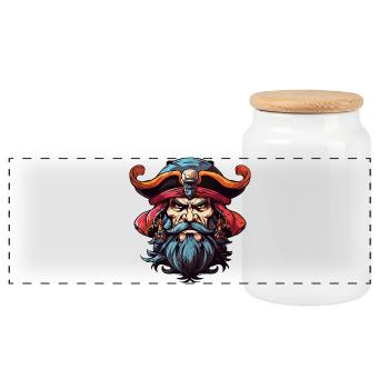 Pirate à la barbe comic - Boîte à biscuits avec couvercle en bois - blanc - Devant
