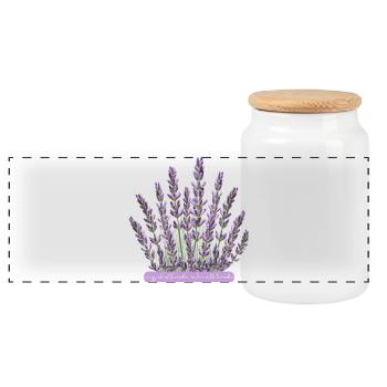Lavender flowers crazy for lavender - Panoramic Cookie Jar with Wooden Lid - white - Front