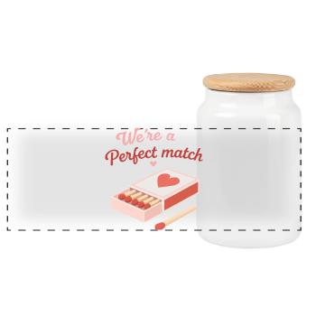 Citation d’amour parfaite design de couple mignon - Boîte à biscuits avec couvercle en bois - blanc - Devant