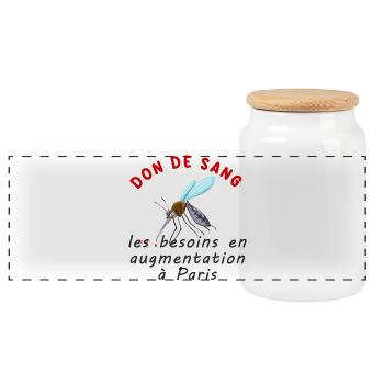 Don_de_sang_les_besoins_en_augmentation_a_Paris - Boîte à biscuits avec couvercle en bois - blanc - Devant