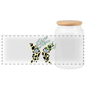 butterfly_with_eyes - Panorama Keksdose mit Holzdeckel - Weiß - Vorne