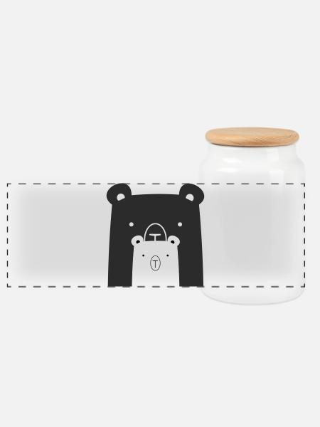 Bären Bär Eisbär Braunbär I Geschenkidee - Panorama Keksdose mit Holzdeckel - Weiß