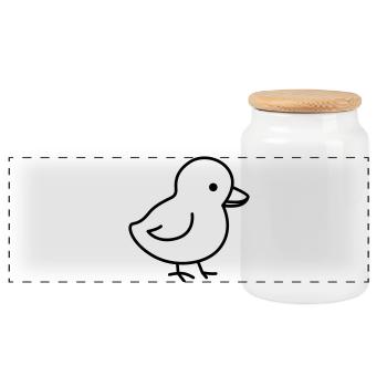 Un petit poussin mignon, adapté à Pâques - Boîte à biscuits avec couvercle en bois - blanc - Devant