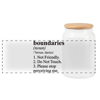 Not Friendly Funny Definition Meme - Panoramic Cookie Jar with Wooden Lid - white - Front