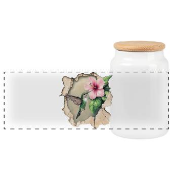 Vintage Colibri - Boîte à biscuits avec couvercle en bois - blanc - Devant