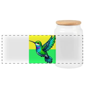 Kolibri - Panorama Keksdose mit Holzdeckel - Weiß - Vorne