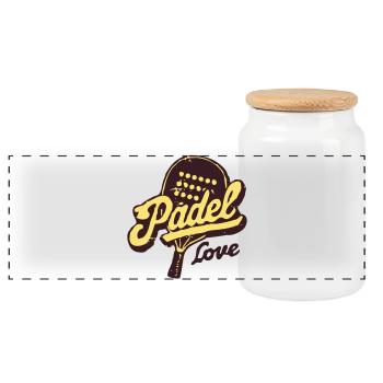 Paddle Love Retro - Panoramic Cookie Jar with Wooden Lid - white - Front