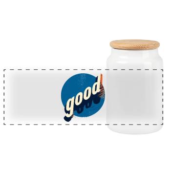Good retro - Panorama Keksdose mit Holzdeckel - Weiß - Vorne