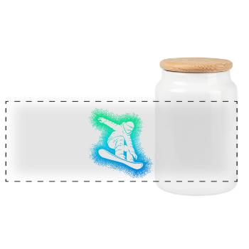 Snowboard Snowboarder Snowboarding - Boîte à biscuits avec couvercle en bois - blanc - Devant