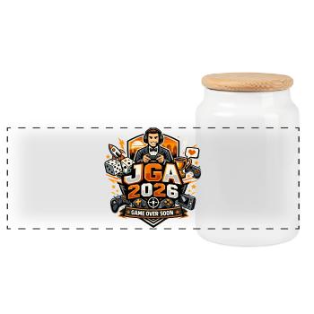 Fin de jeu de Gamer Party 2026 Drôle - Boîte à biscuits avec couvercle en bois - blanc - Devant