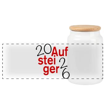 Promoted 2026 Promotion - Panoramic Cookie Jar with Wooden Lid - white - Front