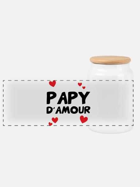 Opa der Liebe – Familien-Zärtlichkeits-Humorgeschenk - Panorama Keksdose mit Holzdeckel - Weiß