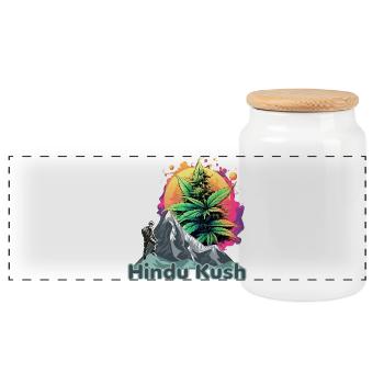 Hindu Kouch - Boîte à biscuits avec couvercle en bois - blanc - Devant