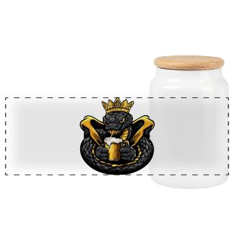 Roi de la bière Cobra Serpent - Boîte à biscuits avec couvercle en bois - blanc - Devant
