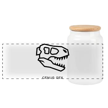 Apex Specimen - Panoramic Cookie Jar with Wooden Lid - white - Front