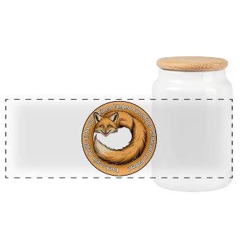 Fuchs sein, heißt nicht nur einen buschigen... - Panorama Keksdose mit Holzdeckel - Weiß - Vorne
