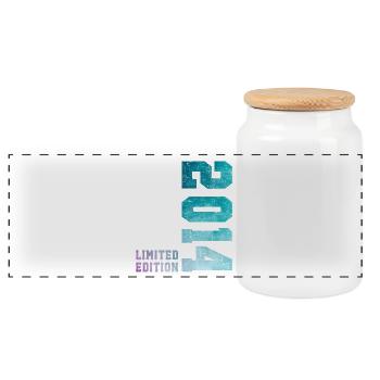 2014 12-Jahres-Jubiläum Limited Edition - Panorama Keksdose mit Holzdeckel - Weiß - Vorne