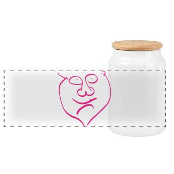 Ambivalence abstraite sous la forme d’un visage - Boîte à biscuits avec couvercle en bois - blanc - Devant